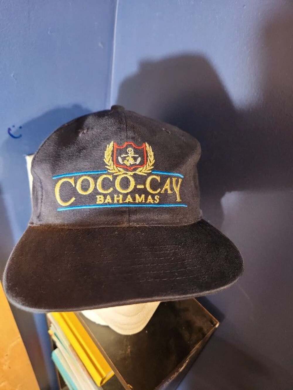 Vintage 90s Royal Caribbean CocoCay Bahamas Strapback Hat Navy Blue Cruise Cap